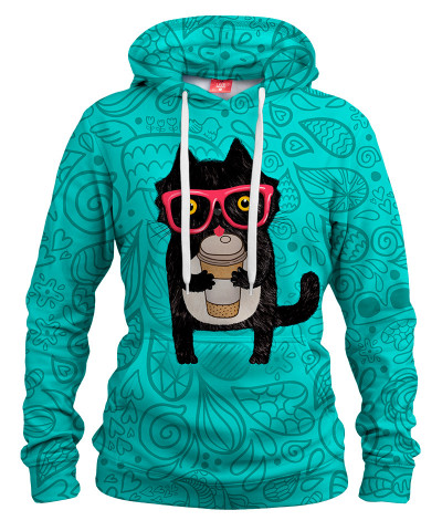 Damska bluza z kapturem COFFEE KITTY CAT