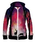 DEER IN THE FOREST Womens Hoodie Zip Up