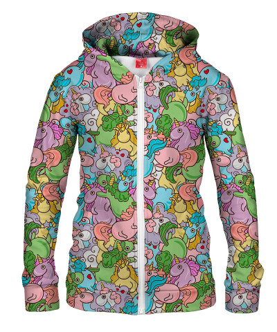 Damska bluza z zamkiem THE POWER OF UNICORNS