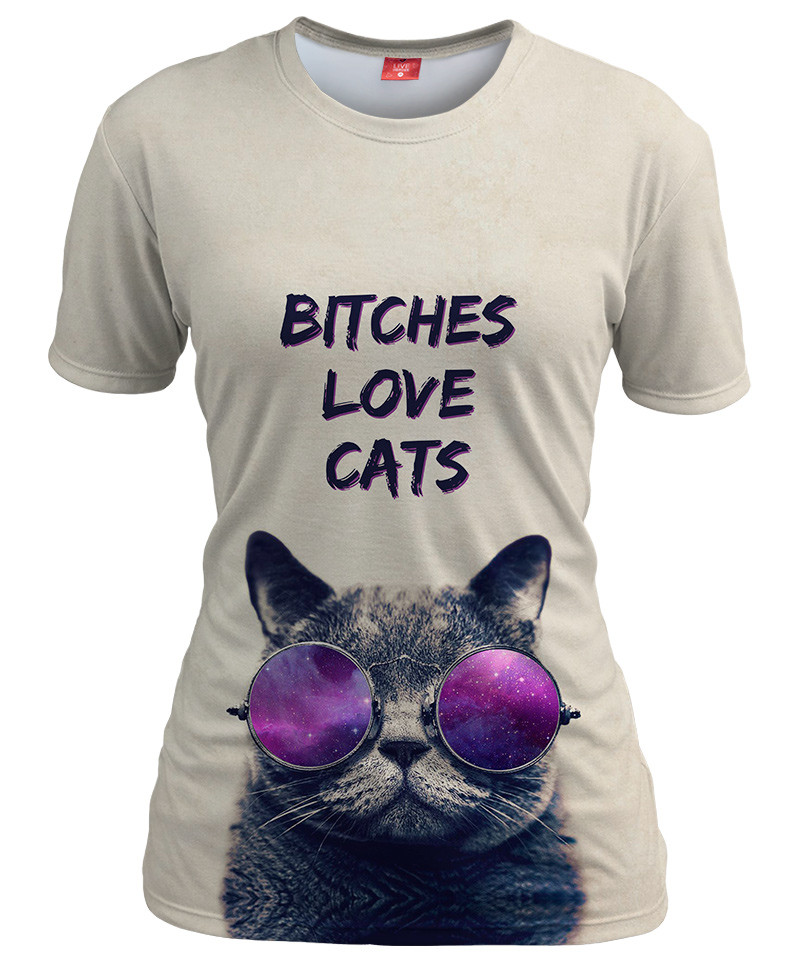 BITCHES LOVE CATS Womens T-shirt
