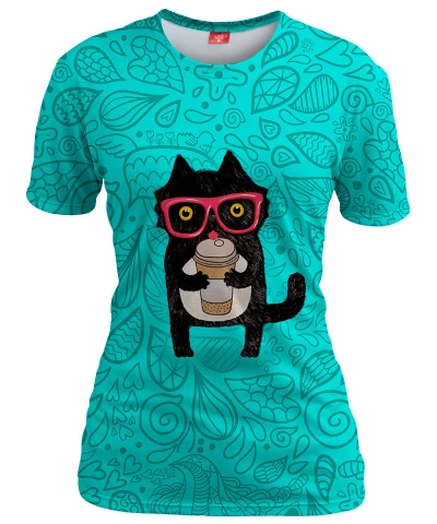 COFFEE KITTY CAT Womens T-shirt