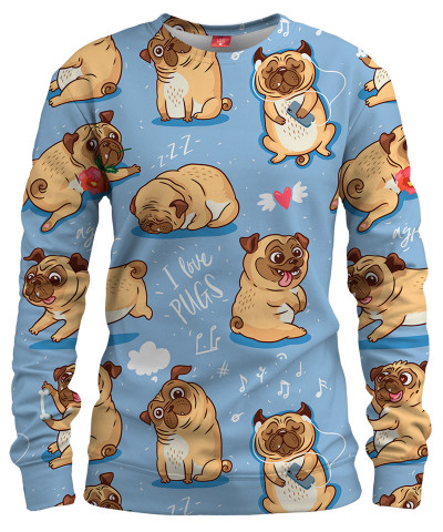 I LOVE PUGS Womens sweater