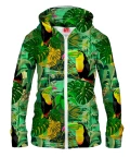 TOUCAN IN GREEN Womens Hoodie Zip Up