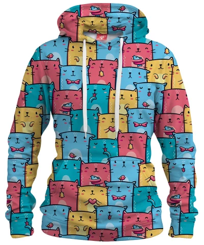 COLORFUL CATS PATTERN Womens hoodie