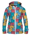 COLORFUL CATS PATTERN Womens Hoodie Zip Up