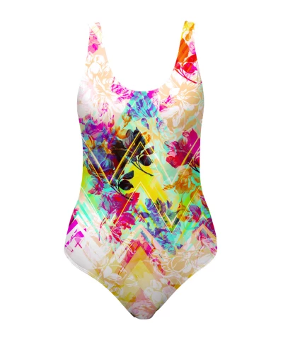 FLORAL WITH GEOMETRIC Swimsuit