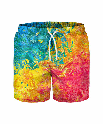 RAINBOW ABSTRACT Swim Shorts