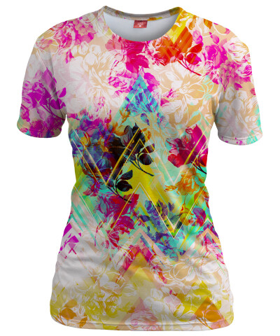 FLORAL WITH GEOMETRIC Womens T-shirt