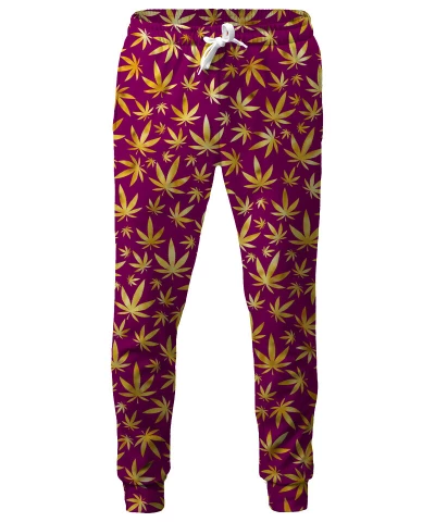 GOLD WEED PATTERN Sweatpants