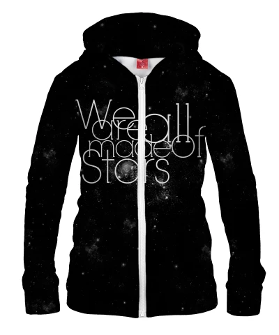 WE ARE ALL MADE OF STARS Womens Hoodie Zip Up