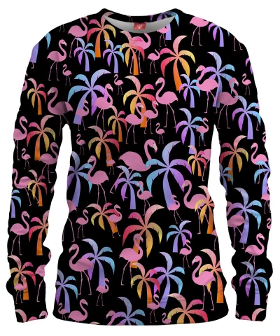 PALMS AND FLAMINGOS Womens sweater