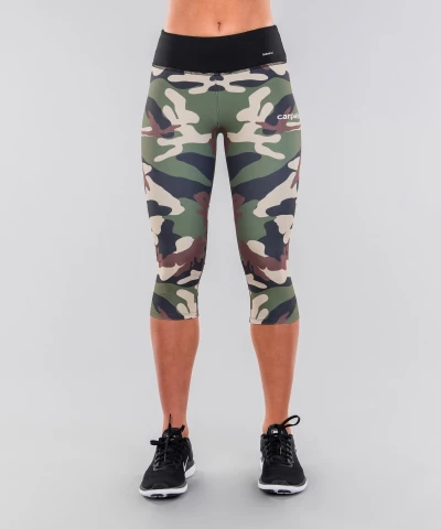 Green Camo Regular Waist Leggings - Carpatree