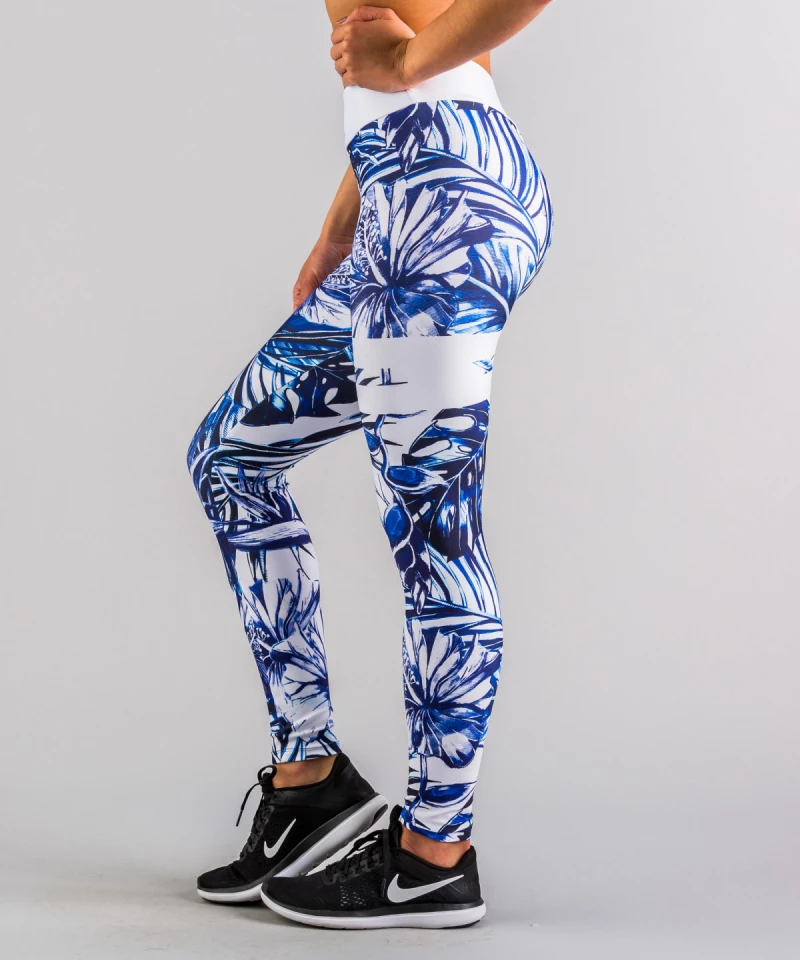 Niebieskie legginsy Tropical 2