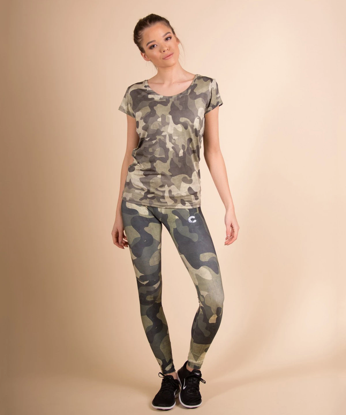 Green Camo Regular Waist Leggings - Carpatree