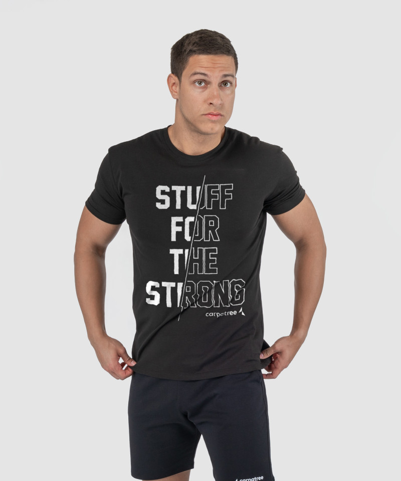 Czarny klasyczny t-shirt z nadrukiem Stuff for the Strong 1
