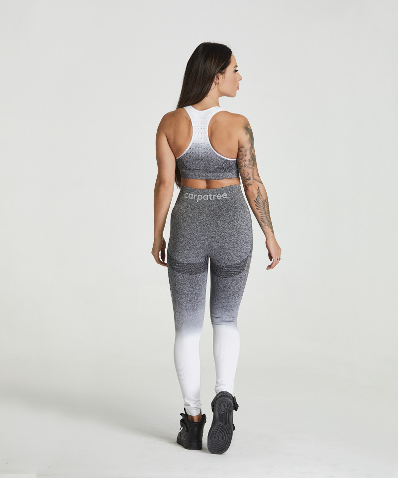 Szaro-białe ombre legginsy bezszwowe Phase 5