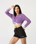 Purple Lucky Cropped Sweatshirt 1