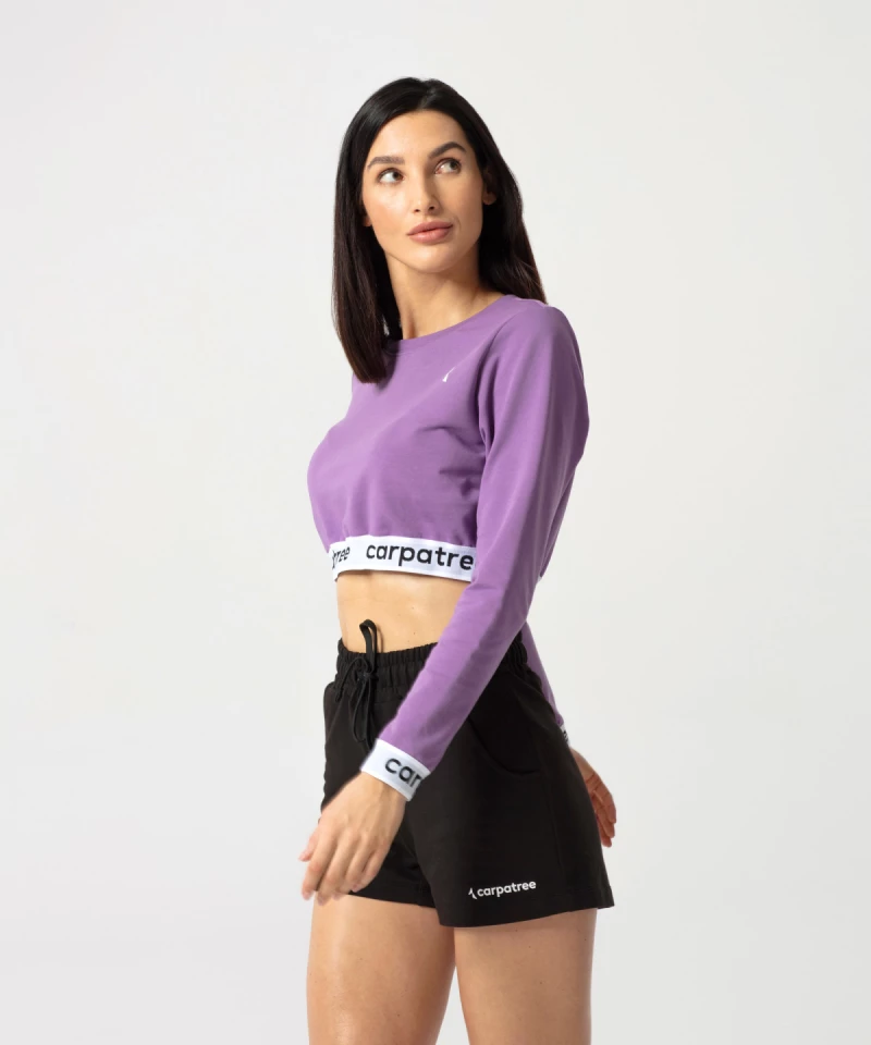Purple Lucky Cropped Sweatshirt 3