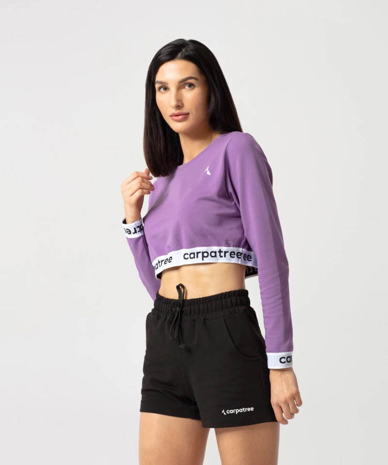 Purple Lucky Cropped Sweatshirt 4