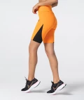 Orange Side Mesh Biker Shorts 1