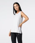 Women's Light Grey Slit Sleevelees T-shirt 3