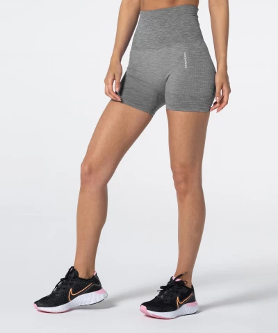 Women's Grey Melange Model One Seamless Shorts 1