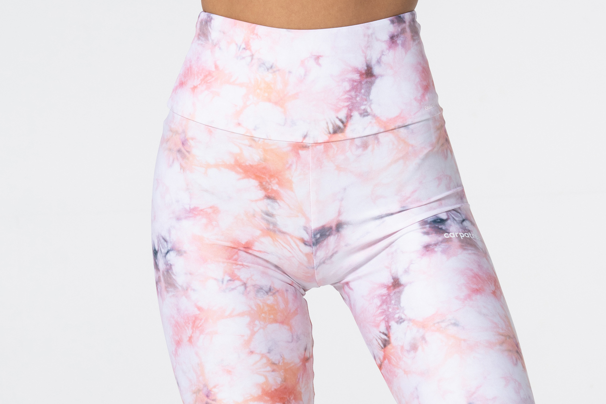 LEGGINSY BEZSZWOWE PUSH-UP MODELUJĄCE NIEBIESKIE TIE-DYE DYMKI BECARI