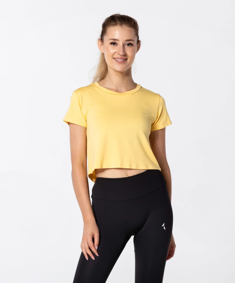 Women's Yellow Open Back T-shirt 1