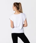 Women's White Roll-Up T-shirt 2