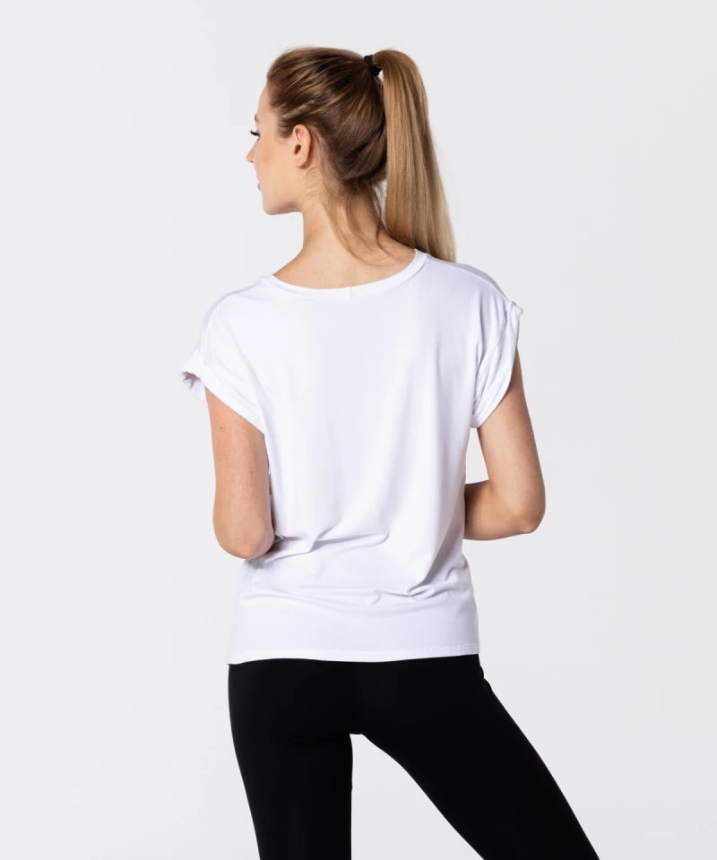 Women's White Roll-Up T-shirt 2