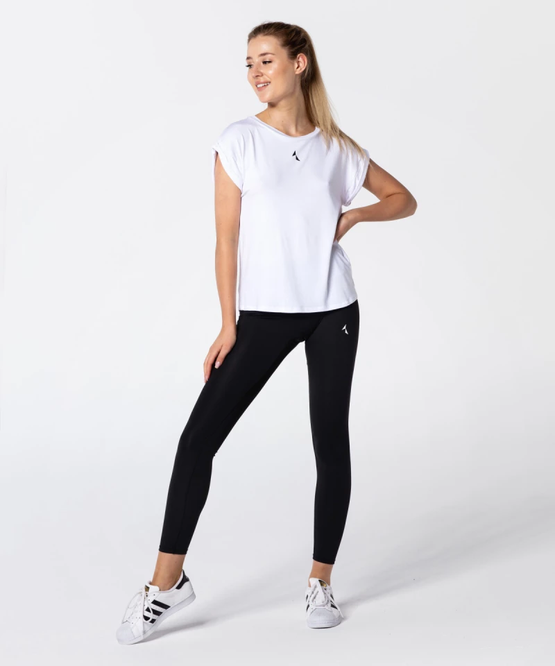 Women's White Roll-Up T-shirt 5