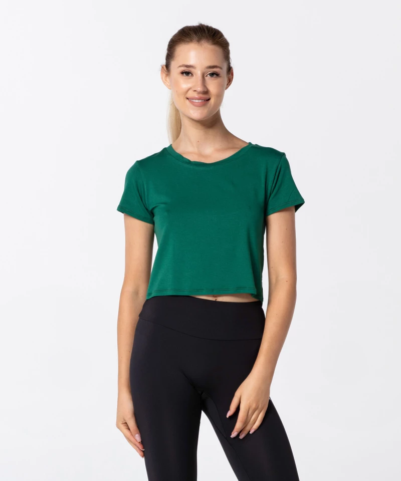 Women's Green Open Back T-shirt 1