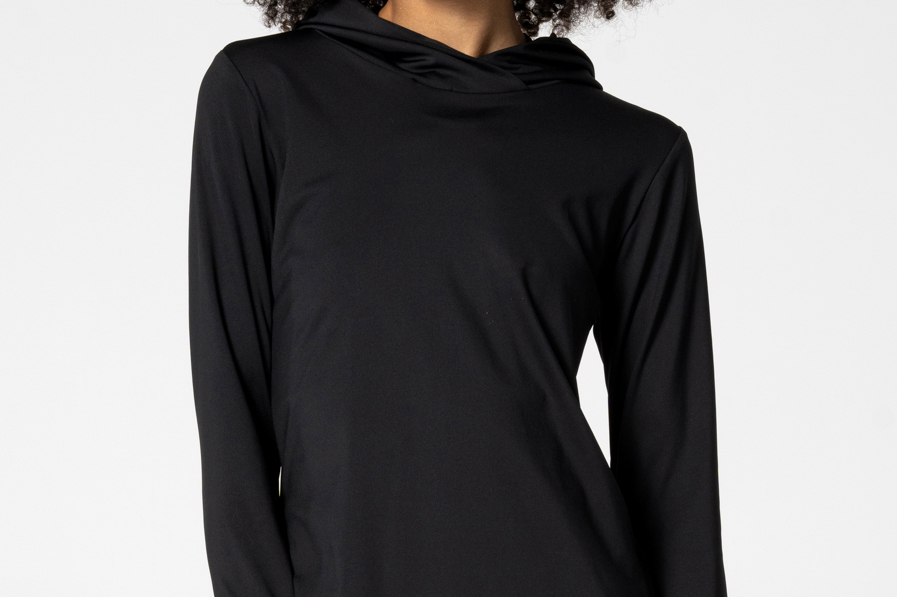 Black hoodie with logo