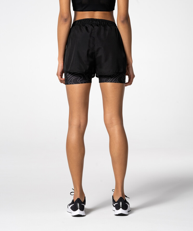 Black Pocket Shorts with print for summer