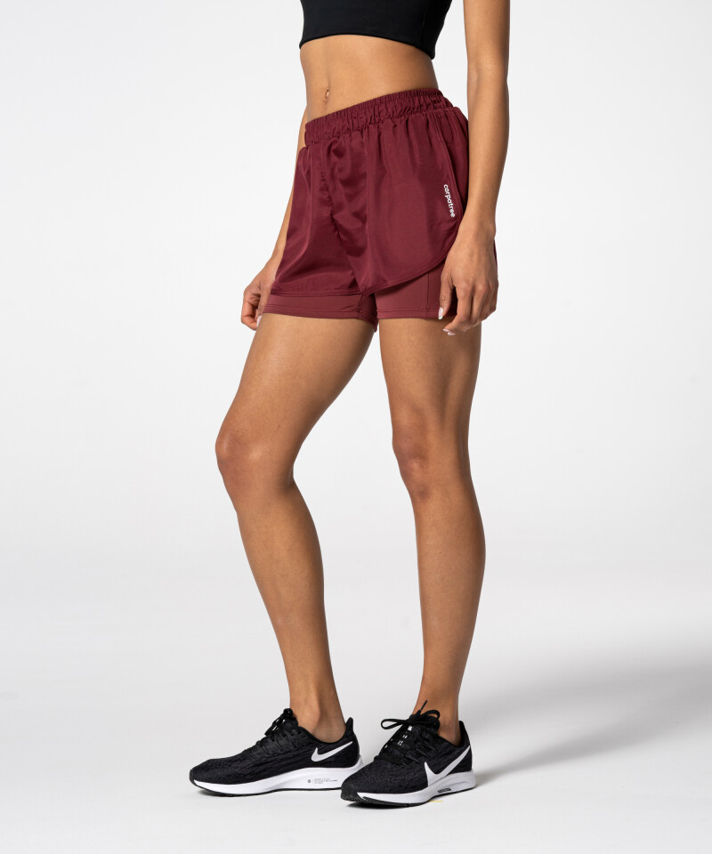 Burgundy Pocket Shorts with double layers of material