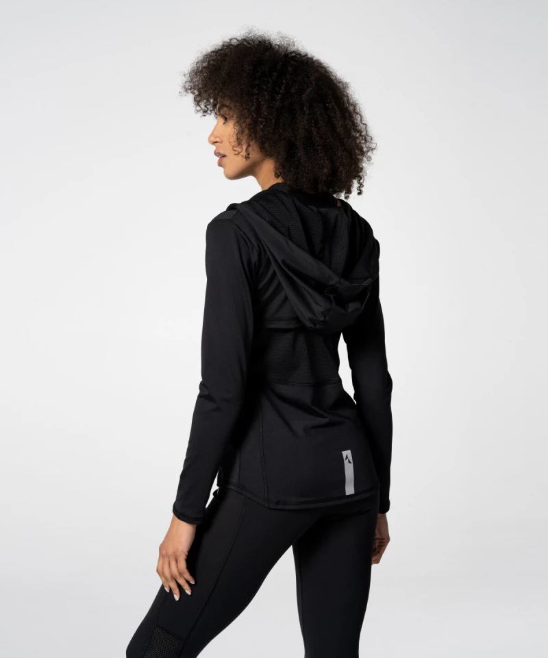Zipped Black Aspen Hoodie for women