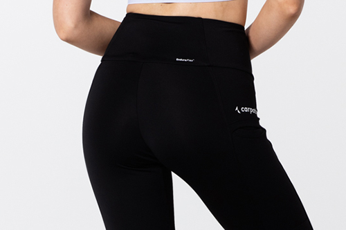 black leggings with reflective logo