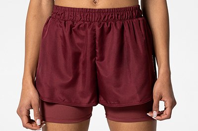 Burgundy pocket shorts