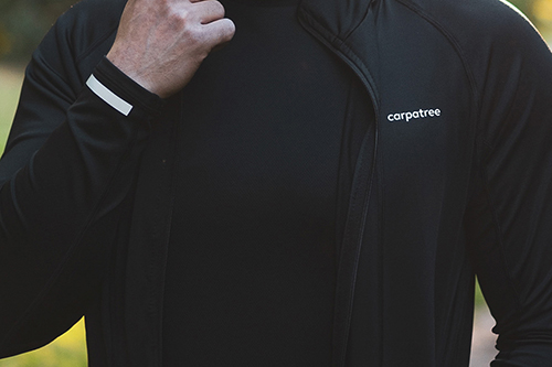 black hoodie with logo