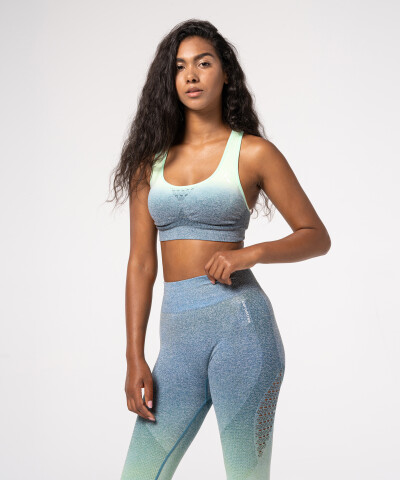 Blue & Mint Ombre Phase Seamless Bra