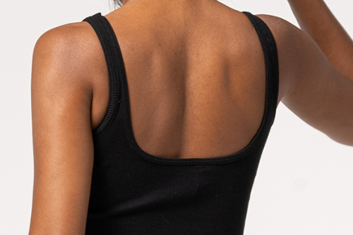 elastic black sports top