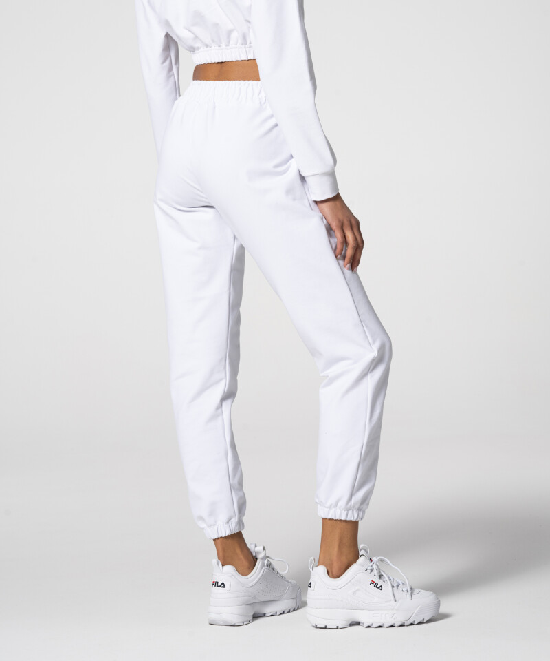 Białe damskie spodnie dresowe