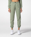 Olive pants with elastic cuffs