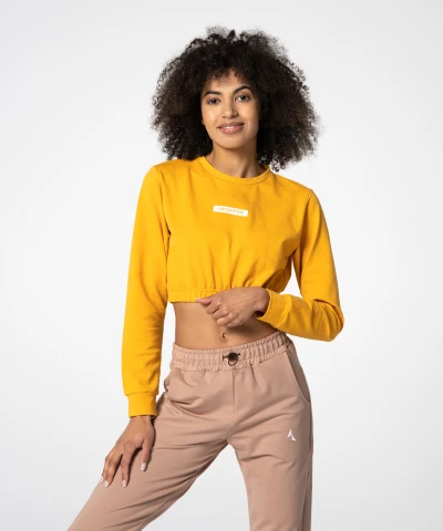 Yellow Juniper Cropped Sweatshirt