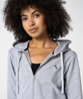 grey melange women's hoodie