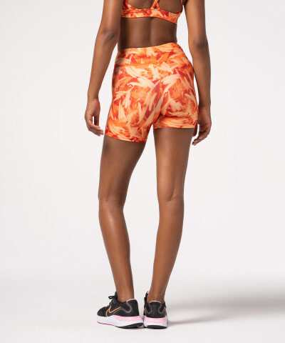 Klassische Damen Shorts in Orange mit Muster 1
