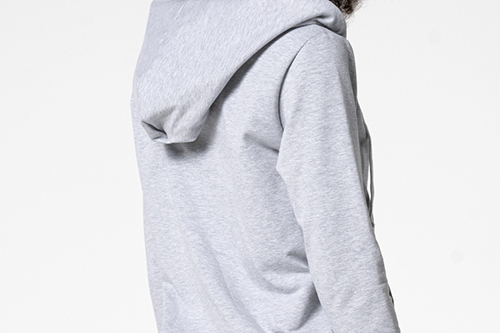 grey elastic zipper hoodie