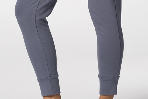 grey sweatpants with elastic cuffs