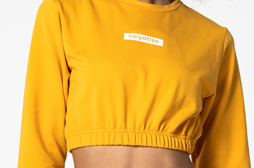 Yellow cropped sweatshirt