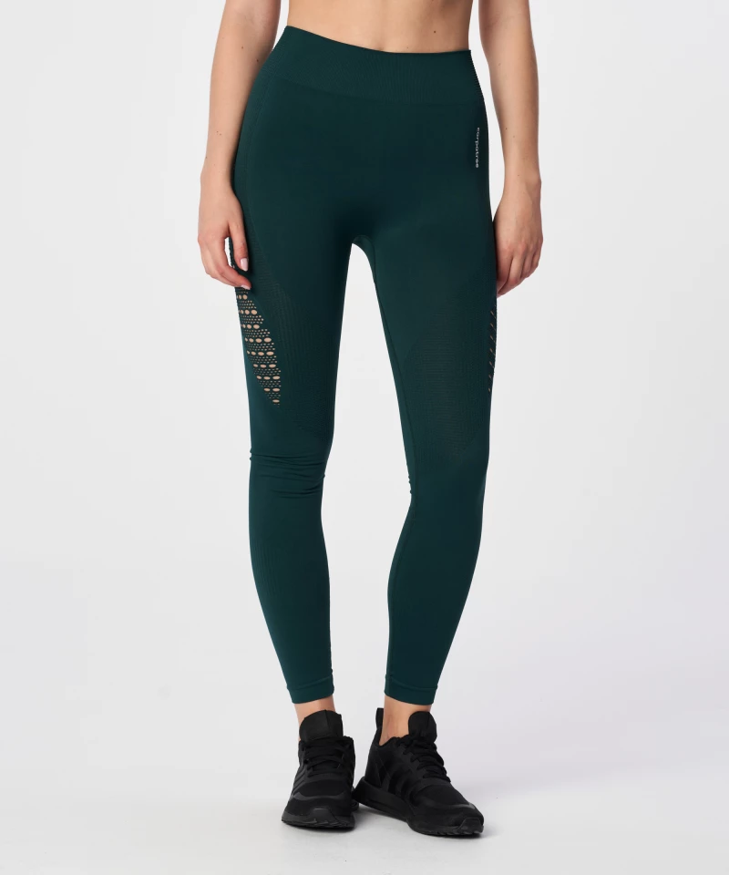 Women's seamless green leggings